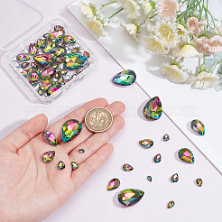 94Pcs 6 Style Glass Rhinestone Cabochons&nbsp;GLAA-FG0001-15