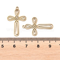 ステンレスペンダント201個  トリケトラノットクロスチャーム  ゴールドカラー  27x17x1mm  穴：1.4mm&nbsp;STAS-B135-08G