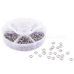 304ステンレススチールオープン丸カン  ラウンド  ステンレス鋼色  6x1mm  18ゲージ  内径約4mm  約180個 /コンパートメント&nbsp;STAS-PH0004-01-6mm