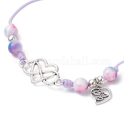 Natural Dyed White Jade Braided Bead Bracelets&nbsp;BJEW-JB09823-03