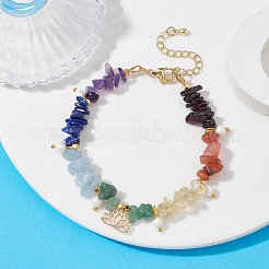Brass Lotus Flower Charm Bracelet&nbsp;BJEW-JB09911