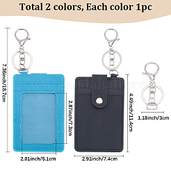 2 Sets 2 Colors Rectangle Imitation Leather Name Card Holders&nbsp;AJEW-SC0004-35
