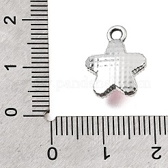 UVメッキ加工の合金とガラスのペンダント  オーロラスターチャーム  多面カット  プラチナ  15x12x5.5mm  穴：1.9mm&nbsp;GL-CBA6CEF-02P