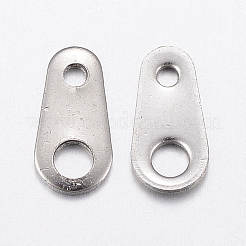 変色しにくい304ステンレススチールチェーンタブ  チェーン延長コネクター  ステンレス鋼色  8x4x0.8mm  穴：1~2mm&nbsp;STAS-L200-30P