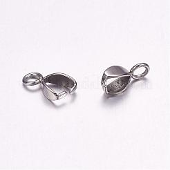 変色しにくい304ステンレススチール製アイスピックピンチベイル  ステンレス鋼色  10.5x5x3mm  穴：2mm&nbsp;STAS-F117-09P