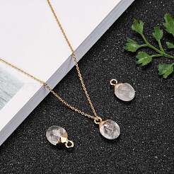 Electroplate Natural Quartz Crystal Charms&nbsp;G-S344-09H
