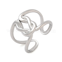304 Stainless Steel Open Cuff Rings for Women&nbsp;RJEW-A079-04C-P