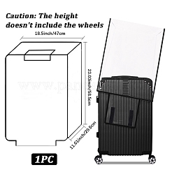 透明PVC荷物カバー  透明な旅行用スーツケースプロテクター  26インチのスーツケース用  ブラック  470x295x585mm&nbsp;AJEW-WH20080-52E