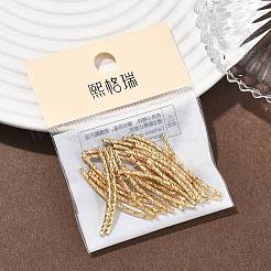 シェグレイスの真鍮ビーズ  カーブチューブビーズ  カドミウムフリー＆ニッケルフリー＆鉛フリー  18KGP本金メッキ  30x1.5mm  穴：1mm&nbsp;XGRPCH363-202G