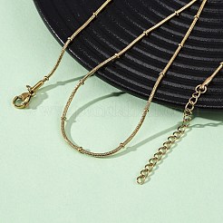 1.2mm 304ステンレススチール製サテライトチェーンネックレス  14KGP本金メッキ  17.13インチ（43.5cm）&nbsp;NJEW-T016-21A-G