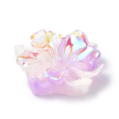 蓄光樹脂カボション  ABカラー  暗闇で光る花  プラム  23.5x8mm&nbsp;RESI-E033-02B