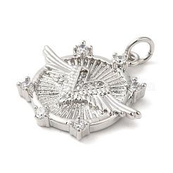 Rack Plating Brass Micro Pave Cubic Zirconia Pendants&nbsp;KK-A190-17G