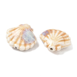 磁器のビーズ  シェル形状  トウモロコシの穂の黄色  27.5~28.5x28.5x10~10.5mm  穴：1.6mm&nbsp;LAMP-D303-03