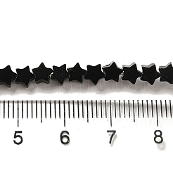 天然ブラックオニキス(染色&加熱)ビーズ連売り  スター  4x4.5x2mm  穴：0.8mm  約102個/連  15.35インチ（39cm）&nbsp;G-G085-B44-01