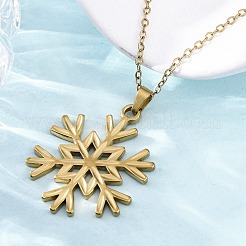 Snowflake 304 Stainless Steel Pendant Necklaces&nbsp;NJEW-M096-07G