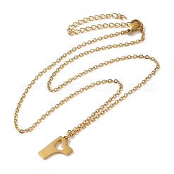 304 Stainless Steel Pendant Necklaces&nbsp;LS-NJEW-H036-02G-R