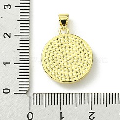 ラックメッキ真鍮パヴェ天然シェルペンダント  フラットラウンドのチャーム  長持ちメッキ  18KGP本金メッキ  カドミウムフリー＆鉛フリー  19.5x17x4mm  穴：5x3mm&nbsp;KK-A204-01B-03G