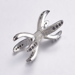 Brass Micro Pave Cubic Zirconia Beads&nbsp;ZIRC-G125-46P