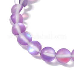 Frosted Round Synthetic Moonstone Beaded Bracelets&nbsp;BJEW-JB09469