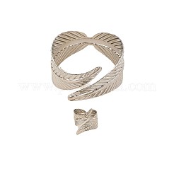 Leaf Alloy Cuff Bangle & Cuff Ring Sets&nbsp;FS-WGCE308-01