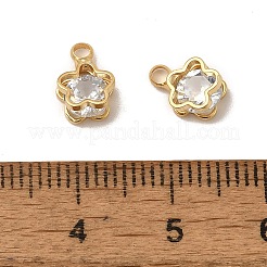 本物の 18k 金メッキ ラックメッキ 真鍮 マイクロパヴェ キュービックジルコニア ペンダント チャーム  鉛フリー＆カドミウムフリー  スター  9x6x4mm  穴：1.6mm&nbsp;KK-S396-05B