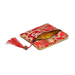 Chinese Brocade Tassel Zipper Jewelry Bag Gift Pouch&nbsp;ABAG-F005-01
