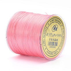 平らな日本の水晶弾性ストレッチスレッド  ブレスレット用ジェムストーンジュエリービーズクラフト作り  ピンク  0.5mm  約328ヤード（300m）/ロール&nbsp;EW-Z001-A05
