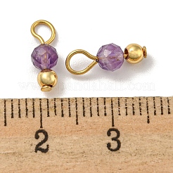 Natural Amethyst Faceted Round Charms&nbsp;PALLOY-NH00004