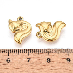 304ステンレスペンダント  イオンプレーティング（ip）  キツネのチャーム  18KGP本金メッキ  16.5x12x4mm  穴：1.2~1.5mm&nbsp;X-STAS-N109-146G