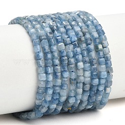 ナチュラル デビル ブルー アクアマリン ビーズ 連売り  ファセットテーブルカットキューブビーズ  3~3.5x3~3.5x3mm  穴：0.6mm  約128個/連  15.35''~15.43''（39~39.2センチメートル）&nbsp;GG-CBA77FB-D01-01