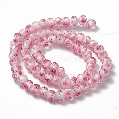 Handmade Silver Foil Glass Lampwork Beads Strands&nbsp;LAMP-R141-8mm-14