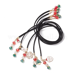 5Pcs 5 Styles Christmas Theme Faux Suede Cord Bookmarks&nbsp;AJEW-TA00043