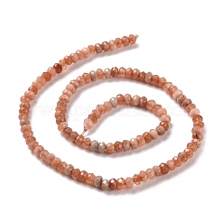 染め天然マレーシアジェイド翡翠ロンデルビーズ連売り  多面カット  ライトコーラル  4x2~3mm  穴：1mm  約110~115個/連  14インチ&nbsp;G-E316-2x4mm-42