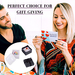 12Pcs 2 Colors Square Paper Jewelry Ring Gift Storage Boxes&nbsp;CON-TA0001-18