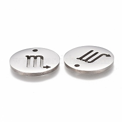 変色しにくい201ステンレススチールペンダント  十二星座  ステンレス鋼色  蠍座  16x1.2mm  穴：1.5mm&nbsp;LS-STAS-Z001-B-04P