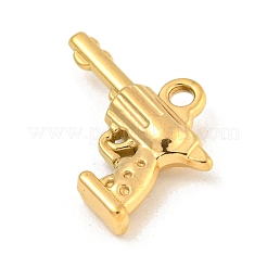 イオンプレーティング（IP）304ステンレスペンダント  ピストルチャーム  18KGP本金メッキ  15.5x20x4mm  穴：2mm&nbsp;STAS-N103-147G