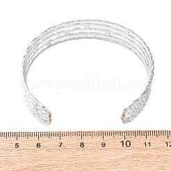 女性用304ステンレススチールマルチ連カフバングル  ステンレス鋼色  5/8インチ（1.6cm）  内径：2-1/4インチ（5.8cm）&nbsp;BJEW-B156-01