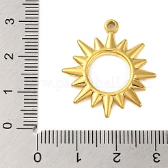 イオンプレーティング（IP）304ステンレスペンダント  太陽光線チャーム  18KGP本金メッキ  27x24.5x2mm  穴：1.8mm&nbsp;STAS-C104-25G