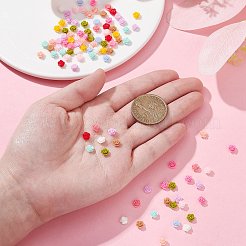 オペーク樹脂カボション  花  ミックスカラー  5.5x3mm  約100個/袋&nbsp;RESI-CJC0012-26J