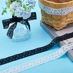 10ヤード 2色 ミルクファイバー刺繍フラワーレーストリム  衣類縫製用  ミックスカラー  1-1/8インチ（30mm）  5ヤード/カラー&nbsp;SRIB-GF0001-32