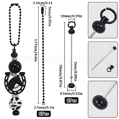 8Pcs Spray Printed Alloy Bar Beadable Pendant Decorations for Jewelry Making DIY Crafts&nbsp;IFIN-SC0001-77