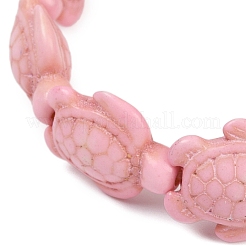 女性用トータス合成ターコイズビーズストレッチブレスレット  内径：1-3/4インチ（4.6cm）&nbsp;BJEW-JB11692