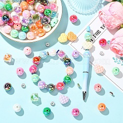 DIYプラスチックビーズペンキット  ラウンドアクリルビーズを含む  ラインストーンスペーサービーズ  ミックスカラー  146x10.5mm&nbsp;DIY-YW0017-52