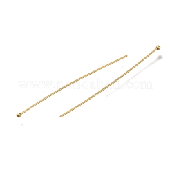 真鍮のボールヘッドピン  鉛フリー＆カドミウムフリー  24KGP本金メッキ  40x0.7mm  ヘッド：1.5mm&nbsp;KK-H502-03G-G