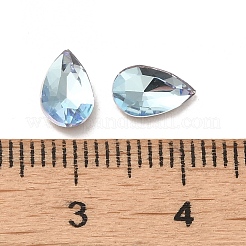 ガラスラインストーンカボション  ポイントバック＆バックメッキ  多面カット  ティアドロップ  光azore  8x5x2.5mm&nbsp;RGLA-P037-11A-D202