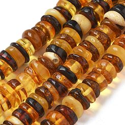 天然琥珀ビーズ連売り  ディスク  8~9x2~3.5mm  穴：1mm  約130個/連  15.28''（38.8センチメートル）&nbsp;G-K387-C01-01