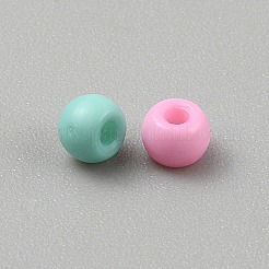 不透明なアクリルビーズ  ロンデル  ミックスカラー  4x3mm  穴：1.4mm&nbsp;OACR-CJC0001-28A