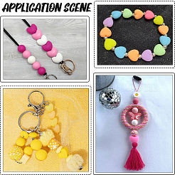 48Pcs 4 Colors Heart Silicone Focal Beads&nbsp;SIL-SC0003-23