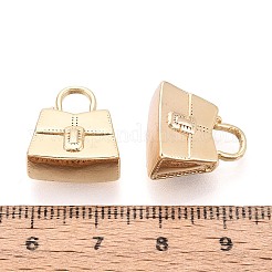 真鍮チャーム  バッグのチャーム  18KGP本金メッキ  16x15x7.5mm  穴：5.5mm&nbsp;KK-T081-14G