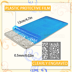 ステンレス鋼の DIY ネイルアート テンプレート  テンプレートツール  長方形  フローラル  12x6cm  3個/セット&nbsp;MRMJ-WH0092-062